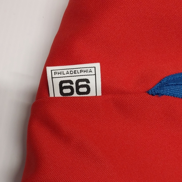 Vintage Philadelphia 76ers Nike NBA WarmUp Jersey Red Retro Rewind Size XXL - Picture 6 of 8